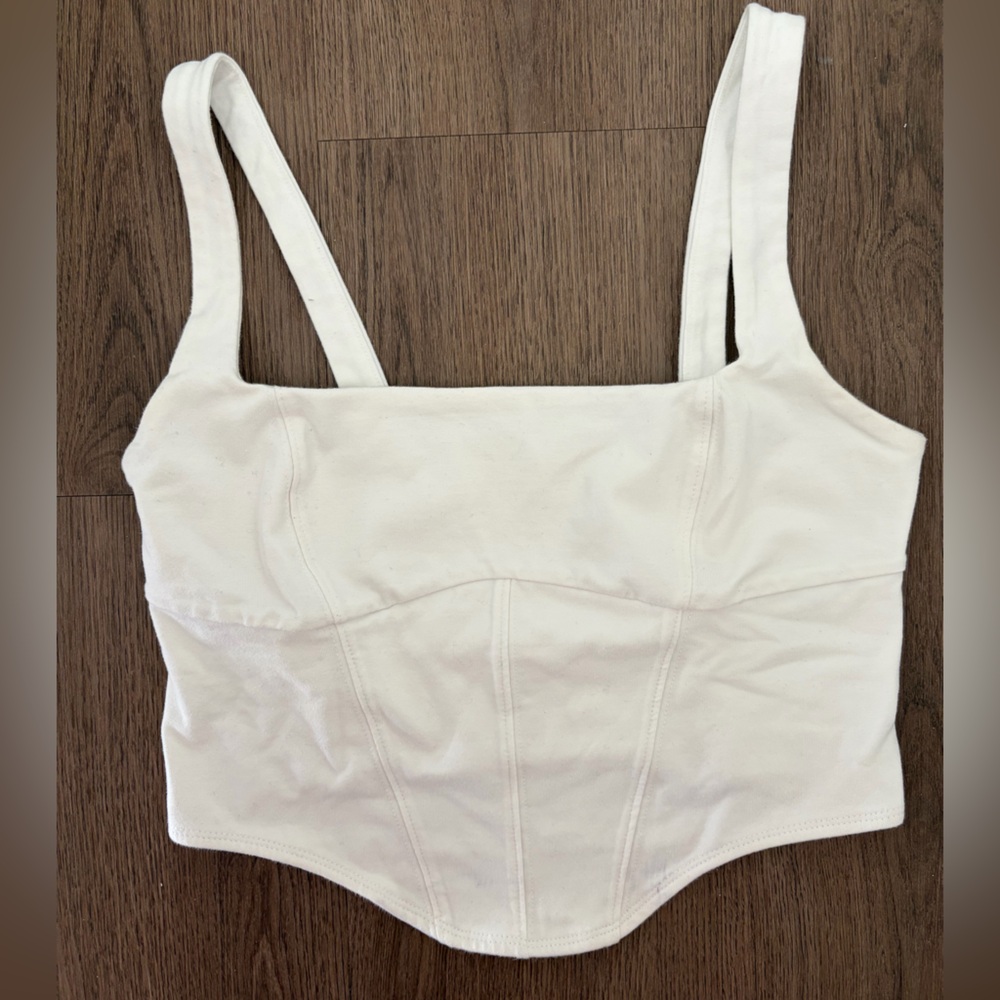 Garage White Corset Top